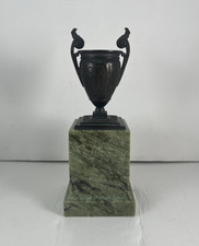 20th Century Egyptian Style Bronze Urn on Marble Base picture