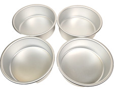 Wilton Round 6x2 inch Round Cake Pans Aluminum 4 Piece Set 2105-2185 picture