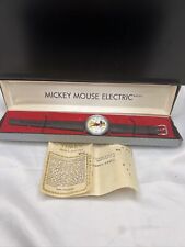 Vintage Mickey Mouse Timex Electric Water Resistant Leather Band Walt Disney Box picture
