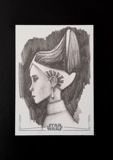 2025 TOPPS CHROME STAR WARS Silver Foil Padme Amidala Sketch 1/1 Andrew Fry Auto picture