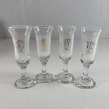 LUCAS BOLS CRYSTAL CORDIALS SHERRY SCHNAPPS SHOT GLASS STEMS 4.25” T, Set of 4 picture