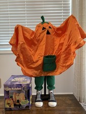 Gemmy Halloween Giggle Buddies Orange Ghost Pumpkin Trick Or Treater Animatronic picture