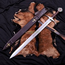 The Accolade Sword of Knights Templar Handmade Collectible Sword Wall Décor picture