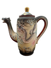 Vintage Antique Occupied Japan Moriage Dragon Coffee Pot picture