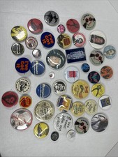 LOT OF 43 VINTAGE PINS Political CHICAGO Philly Random See Description picture