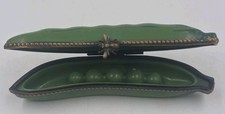 Limoges France Porcelain Peint Main Peas in a Pod Trinket Box Bee Clasp signed  picture
