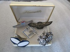 VTG CAPITAL/UNITED/TWA AIRLINES RADIAL AIRCRAFT ENGINE CUFFLINKS/WINGS/PENDANT picture