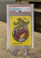 Topps 1989 Teenage Mutant Ninja Turtles PSA 9 Powered Skateboard Stickers TMNT picture