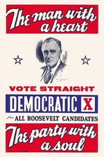 1930s FDR Campaign Poster 🗞️ 16x24” Premium Matte Paper 200gsm 💎 picture