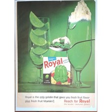 Vintage Royal Green Gelatin Dessert Print Ad Vitamin C Kitchen Lime picture