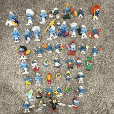 Vintage Smurf Mini Figurines Set Of 45 Used In Varying Condition. picture