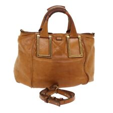 Chloe Etel Hand Bag Leather 2way Brown 01-11-50 Auth yb263 picture