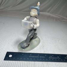 VNTG Kunstporzellan Ilmenau GDR Porcelain Figurine Boy Accordion Bird Hat- MINT picture