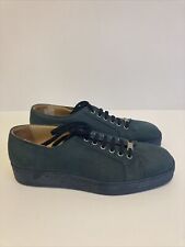 Bally Switzerland Pulsar Blue Nubuck Lace Up Sneakers Shoes Size 8 picture