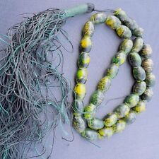 Beautiful Vintage Glass Rosary Painted  33 Beads Islamic Religion Prayer Misbaha picture