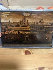 Vintage Very Very Nice Gorgeous Reverse Glass Painting of Monachium On Glass picture