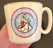 Vtg 60's Boy Scouts BSA CHARLES L. SOMMERS Wilderness Canoe Base Mug Cup READ picture
