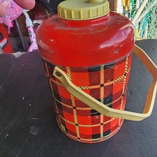 Vintage Plaid Tartan STANDARD CAN CORPORATION 1/2 Gallon Insulated Thermos JUG picture