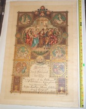 Antique 1899 US Effingham, Ill German Koester Goldstein Marriage Certificate picture