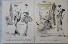 1946 Women's Gowns Dresses Christian Berard Art Clipping Pages Ad  picture