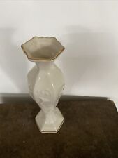 PAPEL Freelance Bud Vase, Off-White w/intricate design and gold trim, Philippine picture