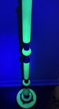 Early 20th Century Deco Chartreuse Uranium Jadeite  Floor Lamp Glows 52” RARE picture