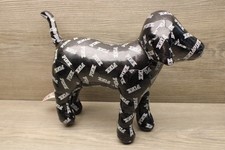 PINK Victoria Secret Stuffed Dog Plush Patent Black White Logo Large Size 10