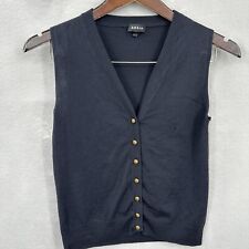 Akris Vest Womens Extra Small Navy Button Front Wool Blend Sweater Business READ picture