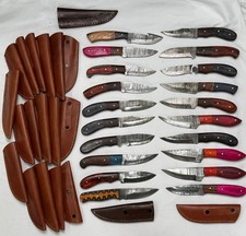 Lot of 20 Handmade Damascus Steel Full Tang Skinner Hunting Knives / Mix Handles picture