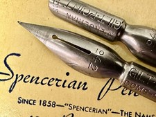 Two Vintage Spencerian Dome Pointed No. 42 Dip Pen Nibs picture