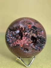 1.7LB Big Natural Red Volcanic Agate QUARTZ Sphere Crystal Mineral Ball Healing picture