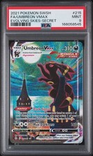 2021 POKEMON SWORD & SHIELD EVOLVING SKIES #215 FA/UMBREON VMAX SECRET PSA 9 picture