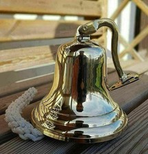 Nautical Vintage Brass Captain Ship Bell Maritime Wall Bracket Boat Decor picture