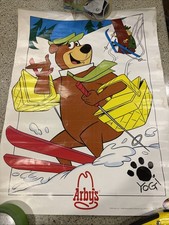 VTG Ranger Smith Yogi Bear Hana Barbera 1993 Arby's Advertising Hanging Poster picture