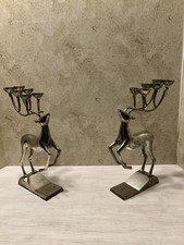 Vtg Godinger Deer Candle Holder Heavy 12