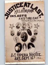 c1911 Justice At Last Melodrama Opera House Verdigre Nebraska NE RPPC Postcard picture