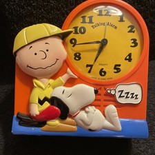 1974 Janex Peanuts Charlie Brown Snoopy Alarm Clock Vintage Collectable Kid Toy picture