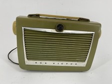 Vintage 1950s RCA Victor Portable Tube AM Radio Green Mid Century Retro picture