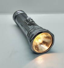 Vintage 1930s 1940s Eveready 8251 Chrome Art Deco Flashlight Works USA picture