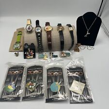 Vintage Walt Disney Collector Pins & Watches + Earring/Necklace Set - LOT picture