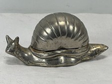 Vtg Silver Plated MCM Snail Salt Cellar Trinket Box READ picture