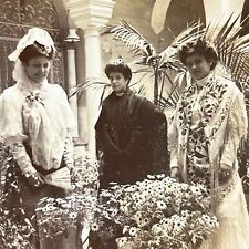 Antique 1908 Spanish High Society Women Seville Stereoview Photo Card P4214 picture