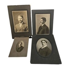 4 Antique Cabinet Card Portraits  of a  Bearded Gentleman – Ed Meinhe -La Porte  picture