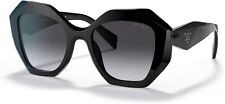 Prada PR 16WS 1AB5D1 Black Plastic Geometric Sunglasses Grey Gradient Lens picture