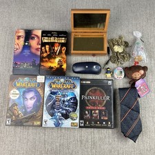 Junk Drawer Video Game Lot Trinkets vintage toys Movies Lego Tamagotchi YSL Tie picture