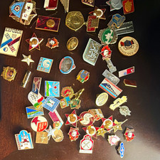 Soviet/USSR Enamel Pins & Badges Lot CCCP Lenin Stars Mixed Designs picture
