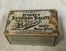 Collectible Vintage Stuart's Dyspepsia Tablets Empty Cardboard box picture