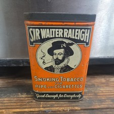 VERY RARE   single line sir walter tobacco pocket tin picture