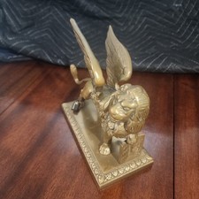 Vintage Italian Heavy Bronze Winged Lion Of  St. Mark  With Venezia Engraving picture