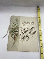 1907 antique MARRIAGE CERTIFICATE BOOK Binghamton NY Beautiful Condition picture